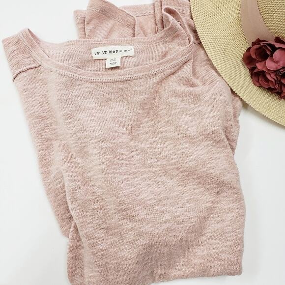 𝅺IF‎ It Were Me Dusty Pink Ovetsized Tunic Light Knit Sweater Size XS - Picture 3 of 11